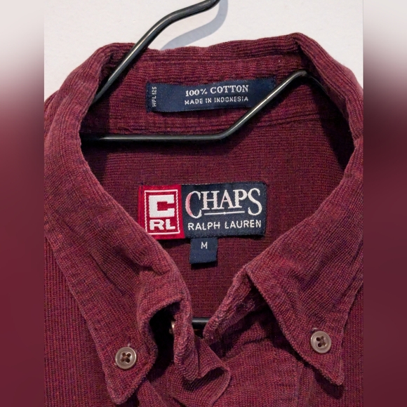 Red Chaps Ralph Lauren Long Sleeve Shirt Size M - Picture 2 of 3